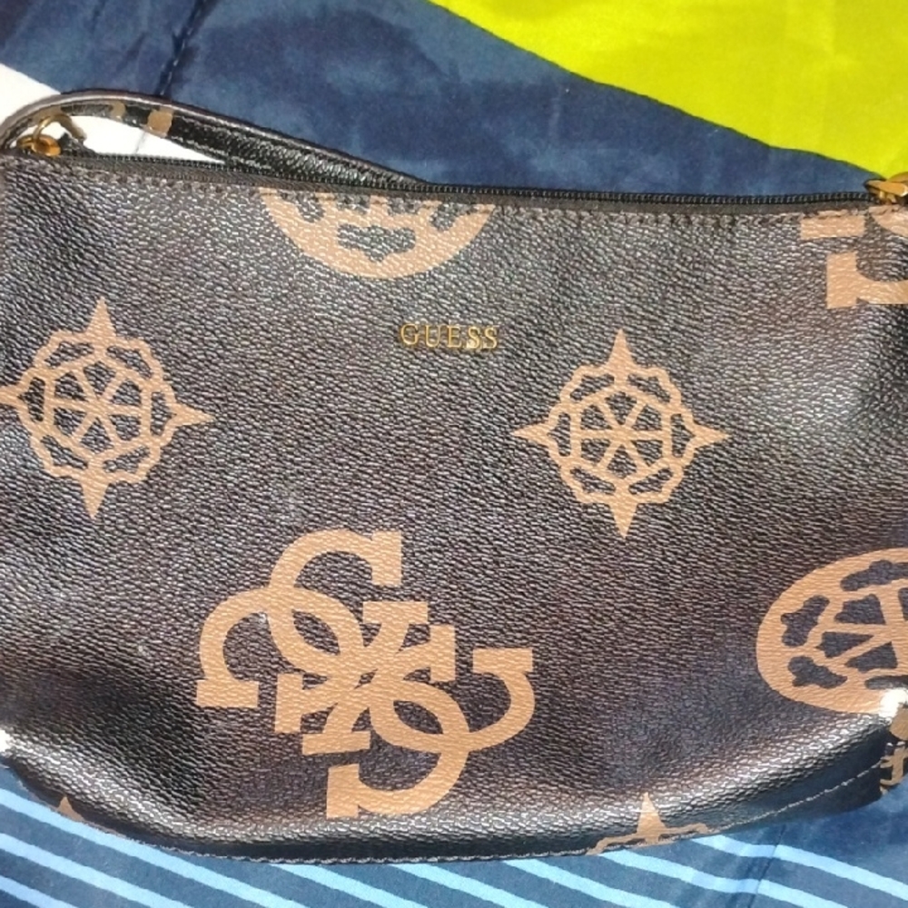 Guess Black and Brown Logo Shoulder Bag
